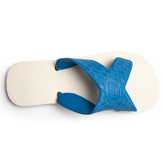 Sandalia Cruzada Hule Azul